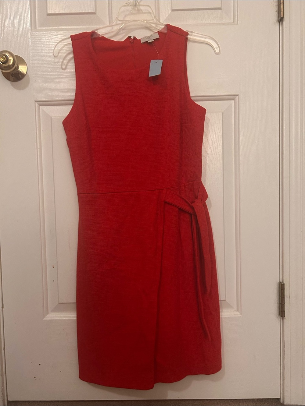 LOFT Outlet Red Sleeveless Tie-Waist Mini Dress NWT